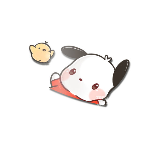 Puppy with Bird Peeker